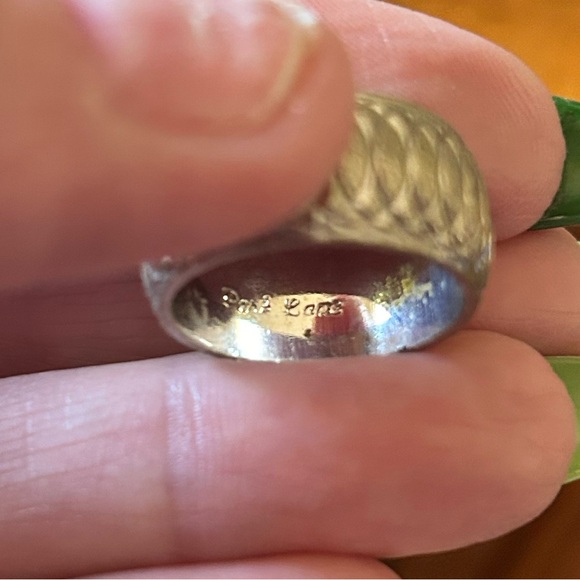 Vintage Park Lane Embossed Eternity Ring Silver Tone Size 7 Mob Wife - Picture 3 of 4